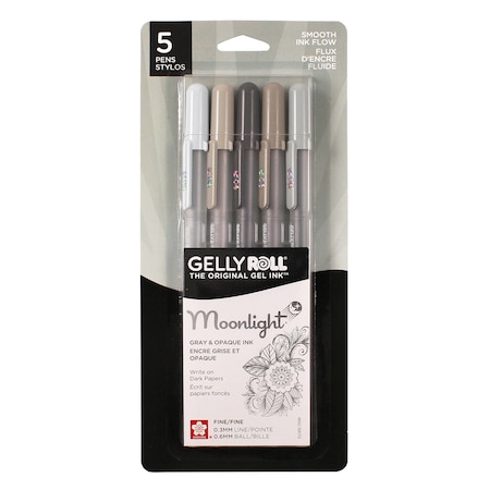 Sakura Gelly Roll Moonlight 06 Fine Grays, 5PK 58172